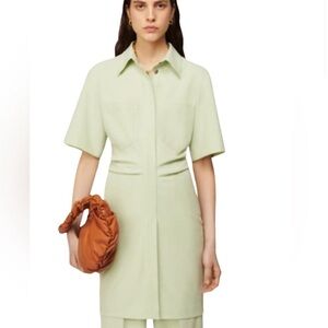 Nanushka Mika Light Green Shirt Dress